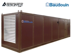 Дизель генератор АД-1000С-Т400-2РНМ9 Baudouin Moteurs мощностью 1000 кВт в контейнере с автозапуском (АВР)