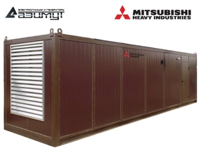 Дизель генератор АД-1100С-Т400-2РНМ8C MITSUBISHI-SME мощностью 1100 кВт в контейнере с автозапуском (АВР)