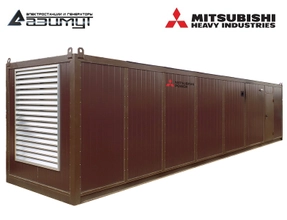 Дизель генератор АД-1500С-Т400-1РНМ8C MITSUBISHI-SME мощностью 1500 кВт в контейнере