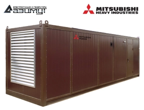 Дизель генератор АД-800С-Т400-2РНМ8 Mitsubishi мощностью 800 кВт в контейнере с автозапуском (АВР)